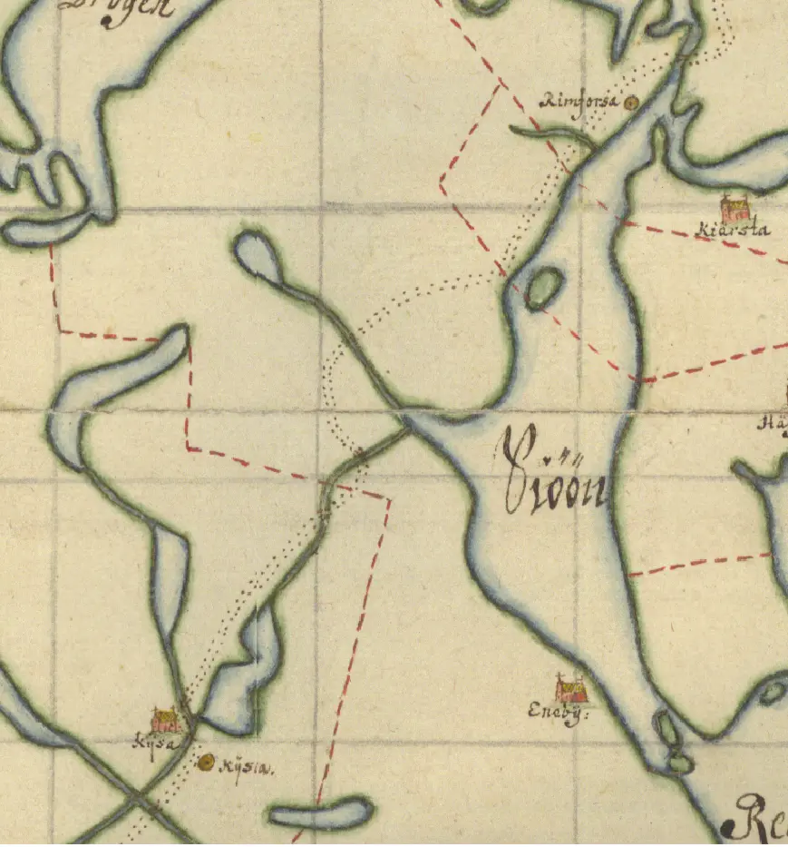 Bild på en kartbild från 1693