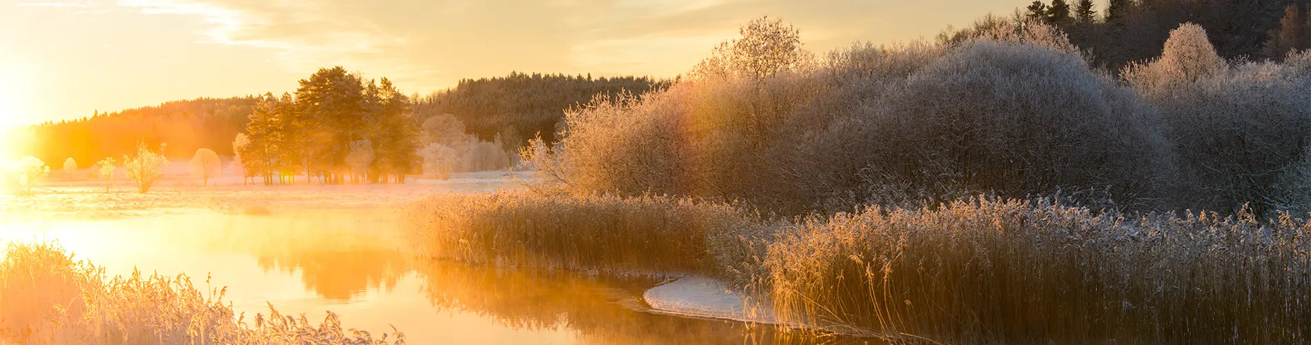 Bild på en vacker vintervy över en sjö